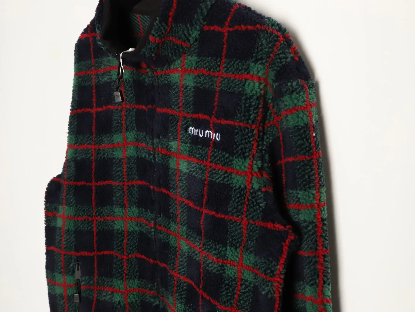 Miu plaid zip-up jacket