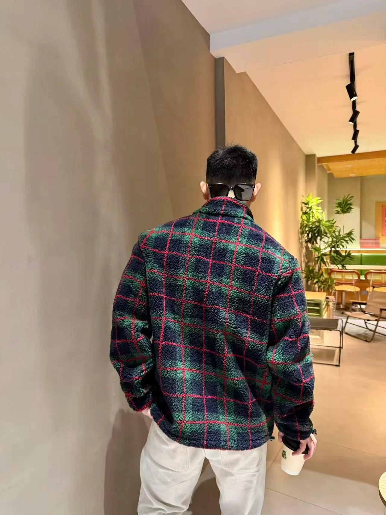 Miu plaid zip-up jacket