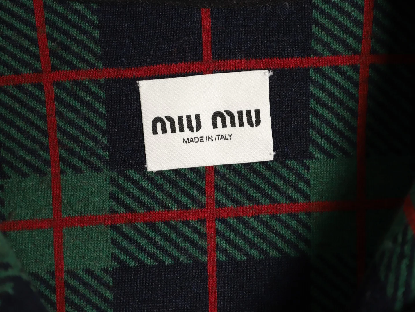 Miu plaid zip-up jacket
