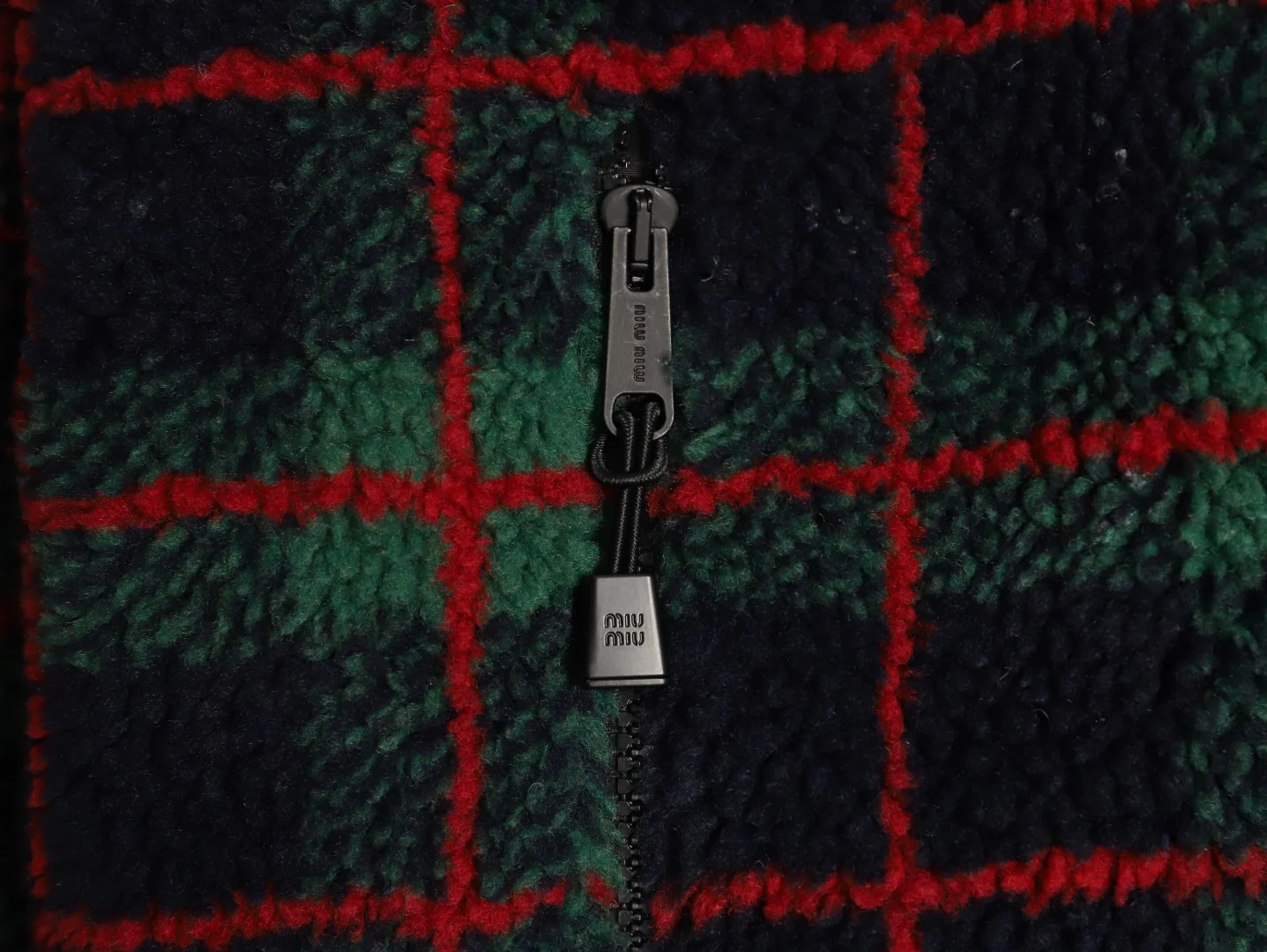 Miu plaid zip-up jacket
